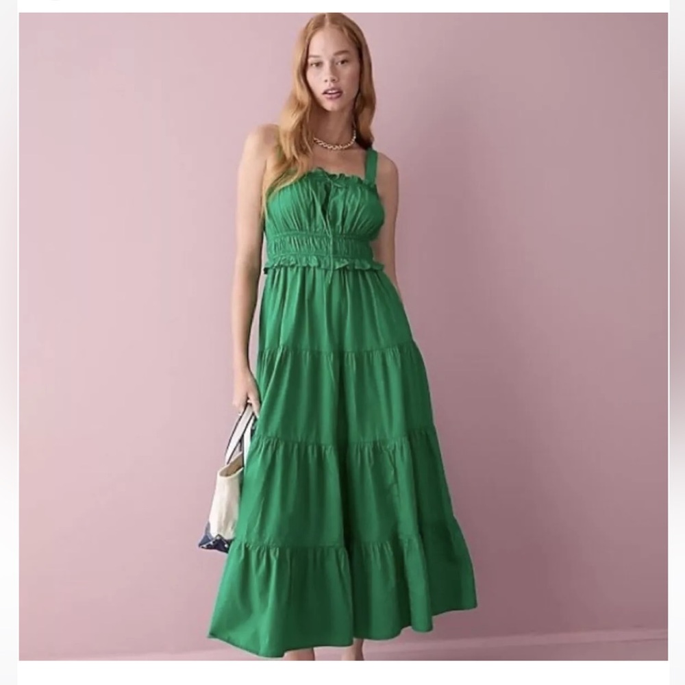 J Crew Kelly Green Sevilla Dress Size Medium